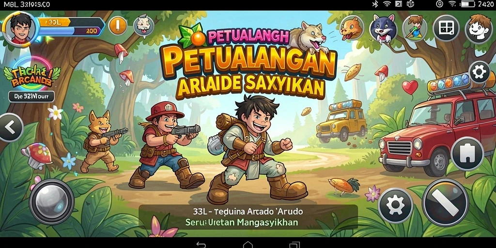 Screenshot gameplay 33L yang penuh aksi dan warna.