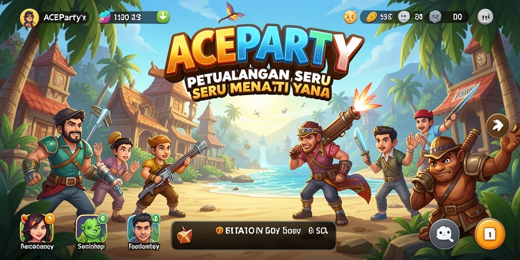 Tampilan gameplay ACEPARTY yang menarik dan penuh aksi petualangan.