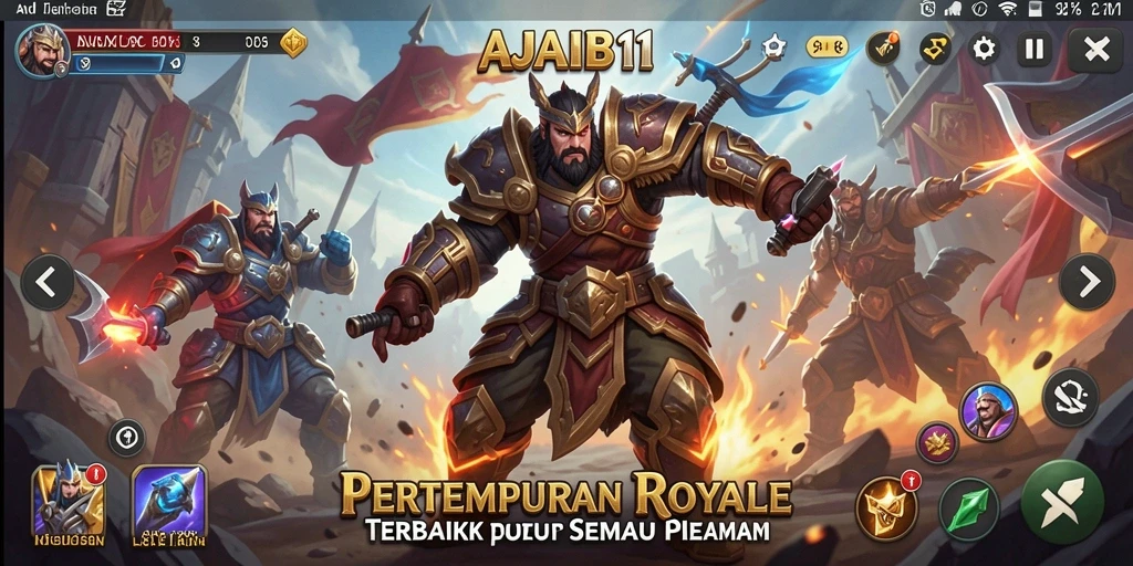 Screenshot gameplay AJAIB11 menampilkan pertempuran seru dan grafis yang memukau.