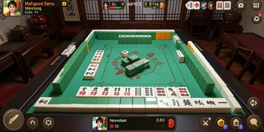 Tampilan gameplay menarik dan penuh strategi Mahjong