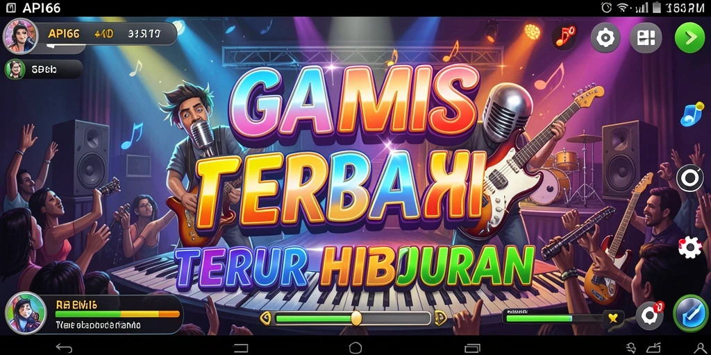 Screenshot <strong>API66</strong> menunjukkan antarmuka permainan musik yang menyenangkan.