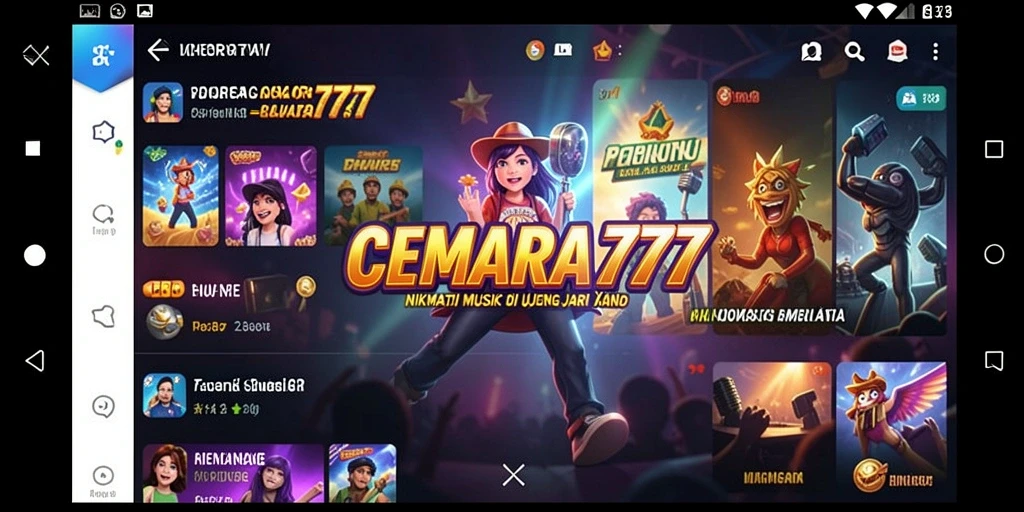 Tangkapan layar CEMARA777 menampilkan fitur permainan musik yang menarik.