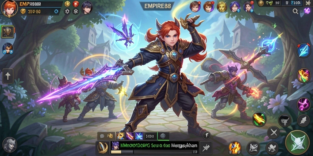 Screenshot EMPIRE88 menampilkan pertarungan seru di dunia MMORPG.