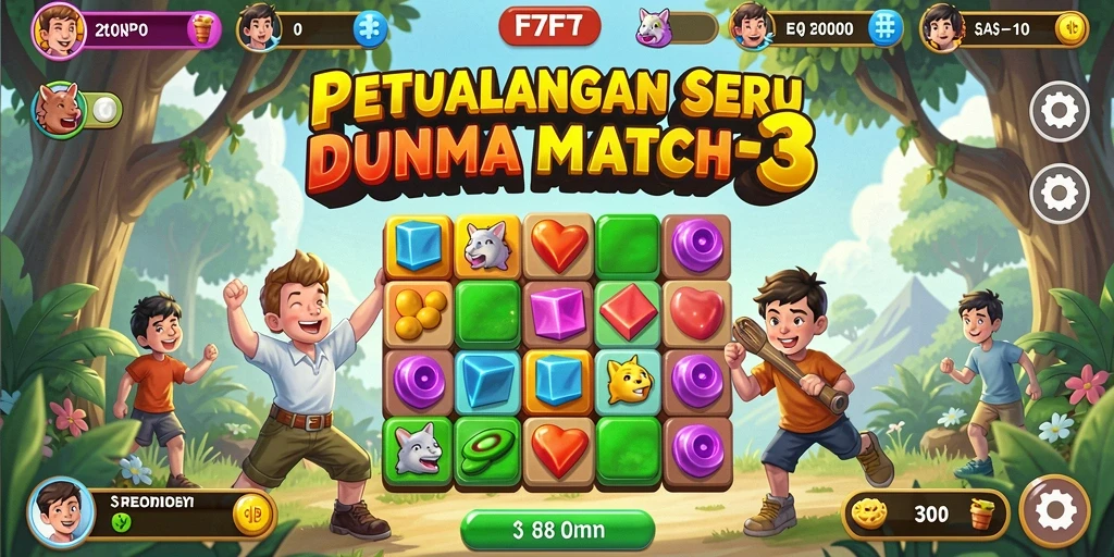 Screenshot gameplay F7F7 yang seru dan penuh warna.
