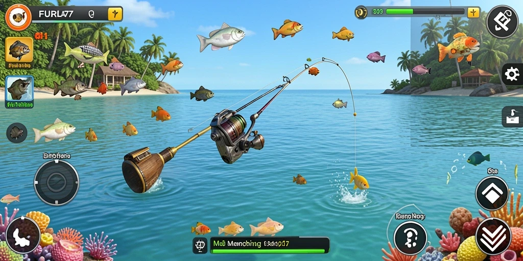 Gameplay menarik dalam FURLA77 dengan suasana memancing yang realistis.
