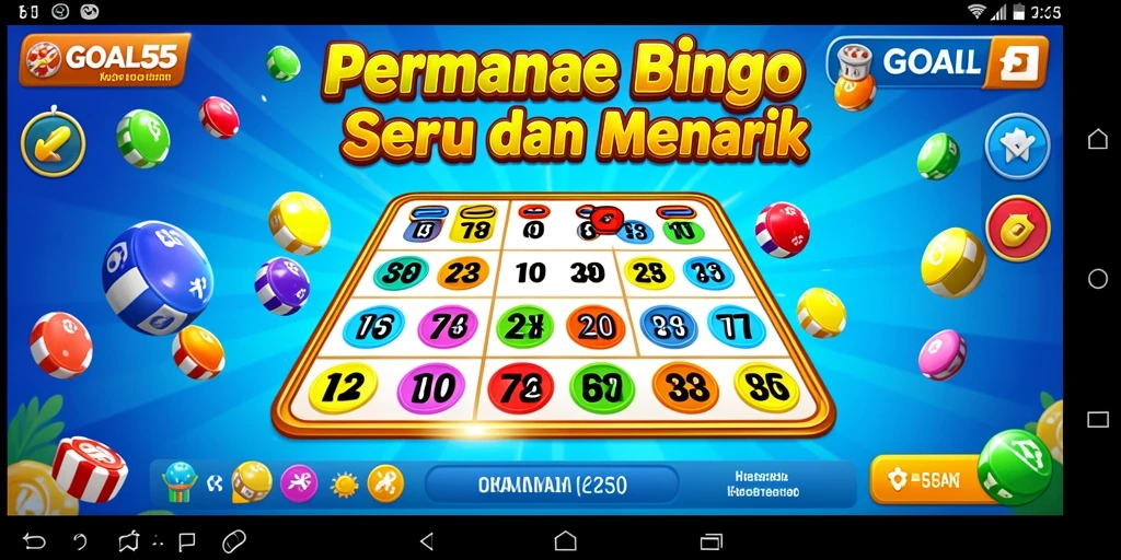 Screenshot gameplay utama GOAL55 menampilkan kegembiraan bermain Bingo.