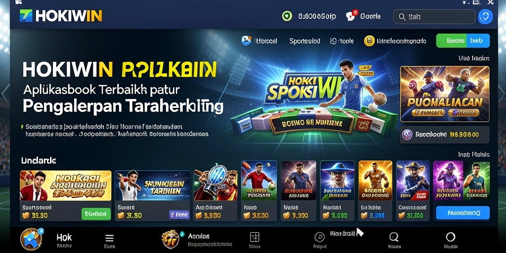 Tampilan utama HOKIWIN menampilkan opsi taruhan olahraga yang beragam.