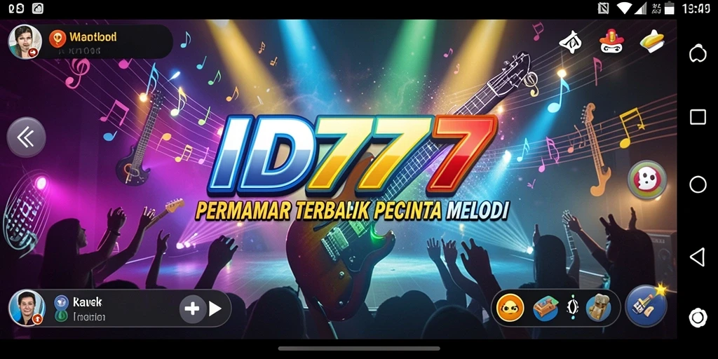 Tangkapan layar gameplay ID777 yang menunjukkan pengalaman bermain musik yang menyenangkan.