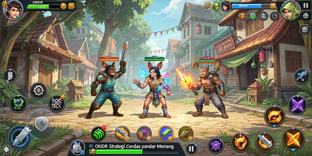 Tampilan gameplay strategi yang mendebarkan di OKIDR.