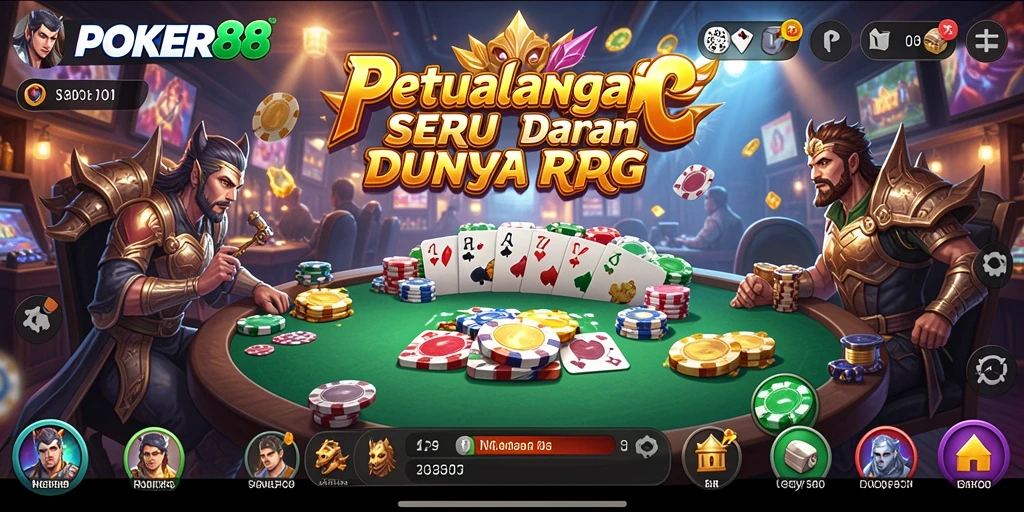 Tampilan layar utama POKER88 menampilkan aksi seru dalam petualangan RPG.