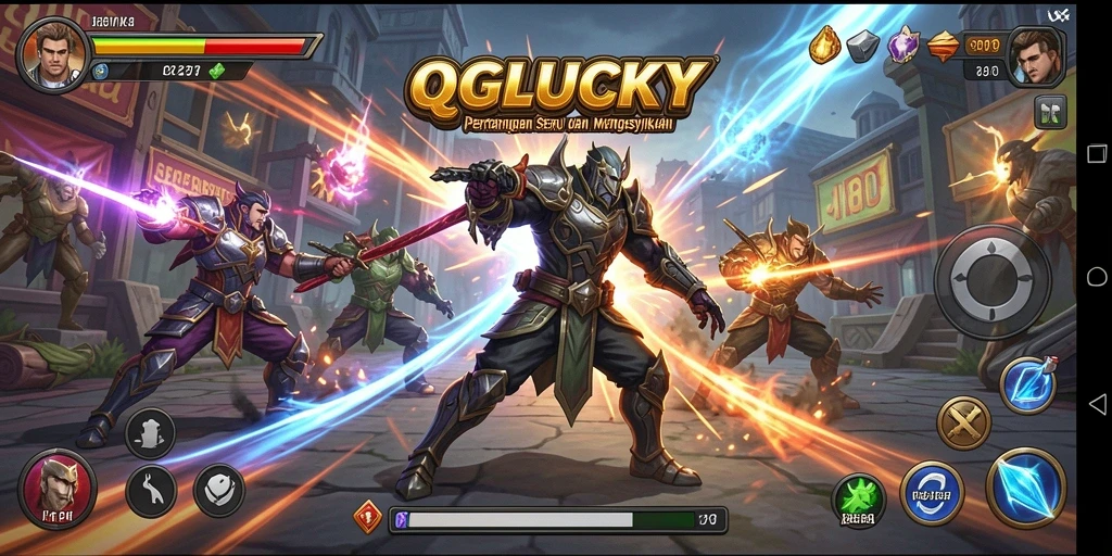 Screenshot QGLUCKY menampilkan aksi pertarungan yang mendebarkan.