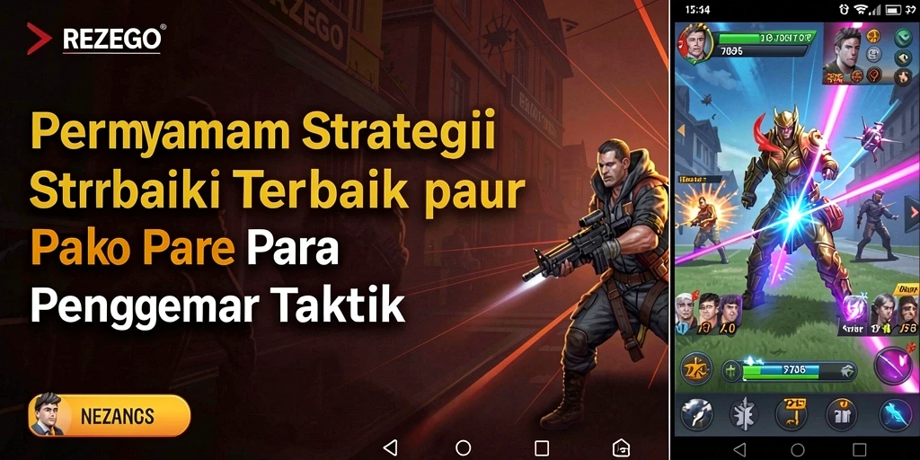 Tangkapan layar gameplay REZEGO yang menunjukkan pertempuran strategis.
