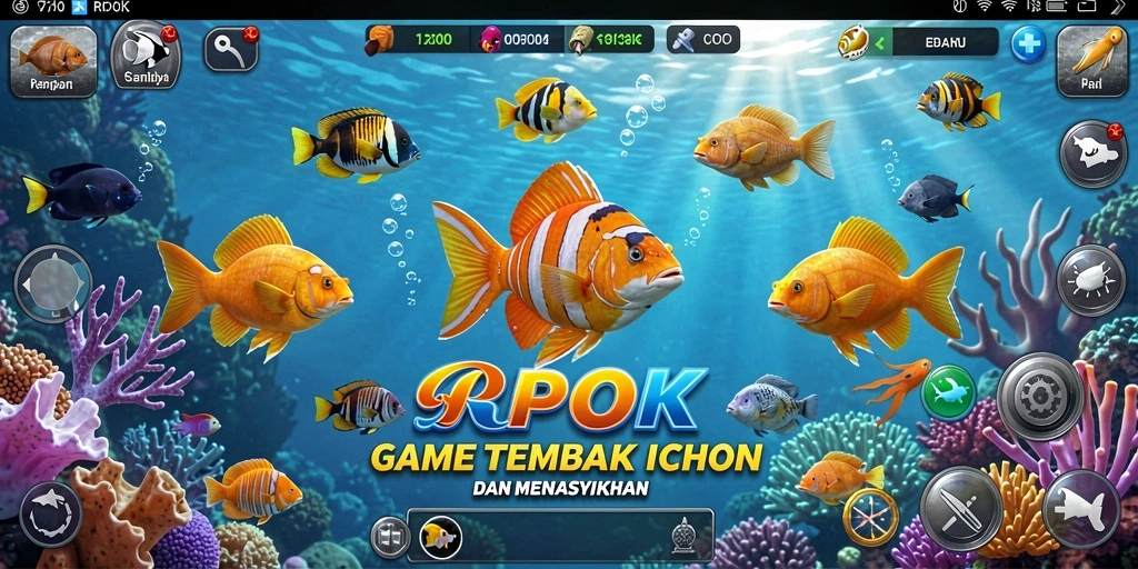 Screenshot gameplay RPOK yang menampilkan aksi seru Tembak Ikan.