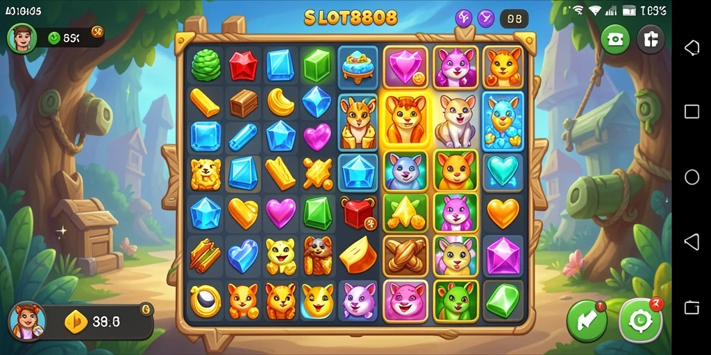 Screenshot gameplay SLOT8808 dengan tampilan penuh warna dan seru.