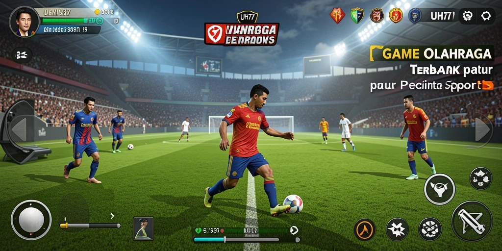 Screenshot gameplay UH77 menampilkan aksi olahraga seru.